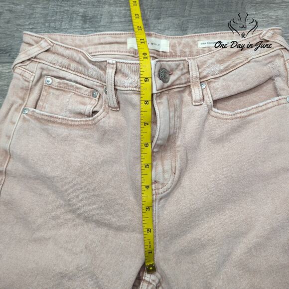 Cleo + Wolf High Rise Straight Distressed Jeans Size 28 (6) - Picture 4 of 6